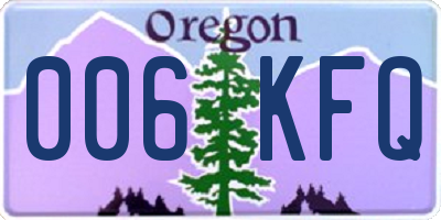 OR license plate 006KFQ