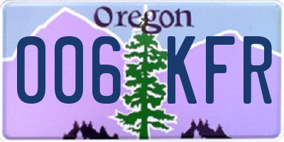OR license plate 006KFR