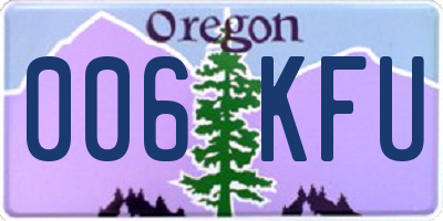 OR license plate 006KFU