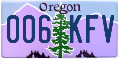 OR license plate 006KFV