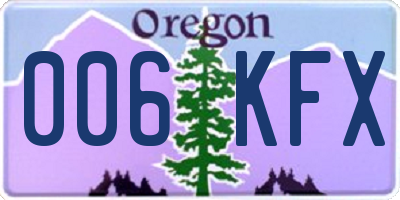 OR license plate 006KFX