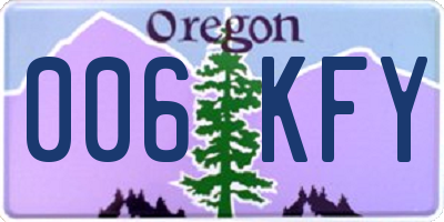 OR license plate 006KFY