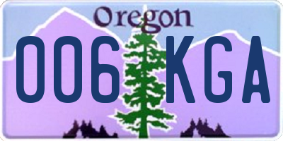 OR license plate 006KGA