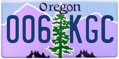 OR license plate 006KGC