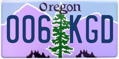 OR license plate 006KGD