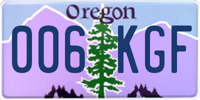 OR license plate 006KGF