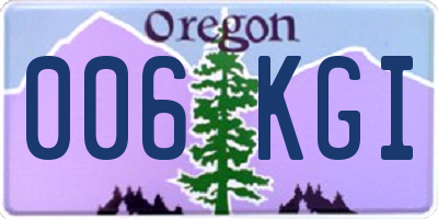 OR license plate 006KGI