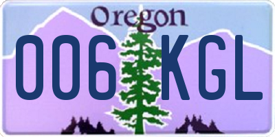 OR license plate 006KGL