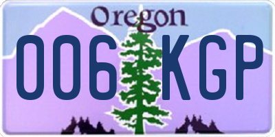 OR license plate 006KGP