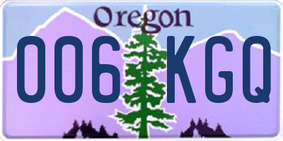 OR license plate 006KGQ