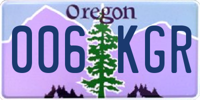 OR license plate 006KGR
