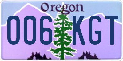 OR license plate 006KGT