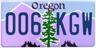 OR license plate 006KGW