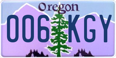 OR license plate 006KGY
