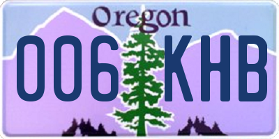 OR license plate 006KHB