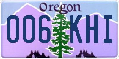 OR license plate 006KHI