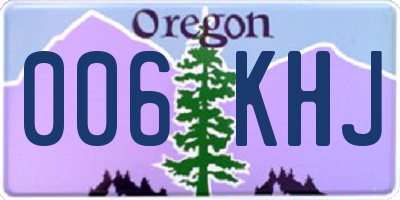 OR license plate 006KHJ