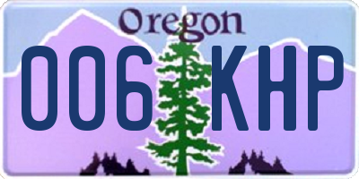 OR license plate 006KHP
