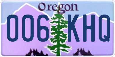 OR license plate 006KHQ