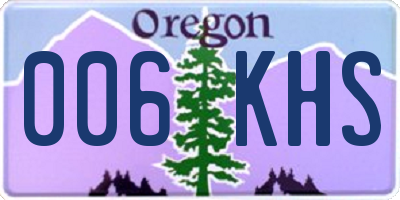OR license plate 006KHS