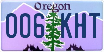 OR license plate 006KHT