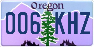 OR license plate 006KHZ