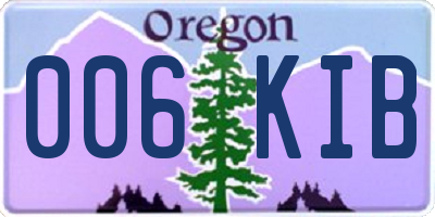 OR license plate 006KIB