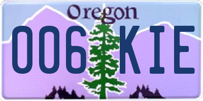 OR license plate 006KIE