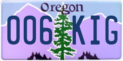 OR license plate 006KIG
