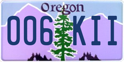 OR license plate 006KII
