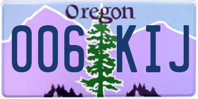 OR license plate 006KIJ