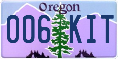 OR license plate 006KIT