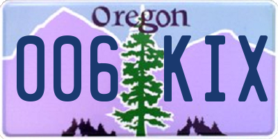 OR license plate 006KIX