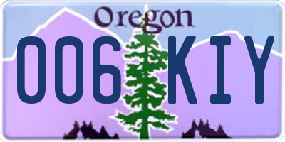 OR license plate 006KIY
