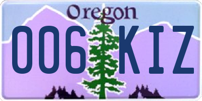 OR license plate 006KIZ