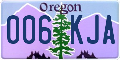 OR license plate 006KJA