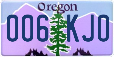 OR license plate 006KJO