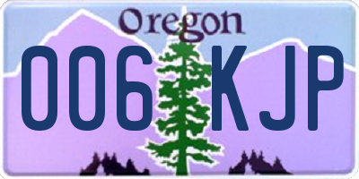 OR license plate 006KJP