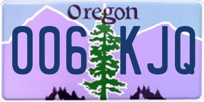 OR license plate 006KJQ