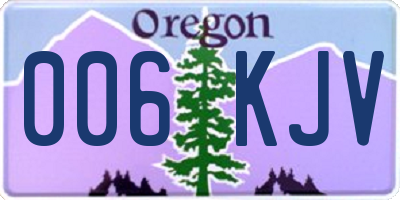 OR license plate 006KJV