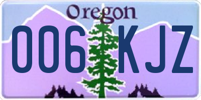 OR license plate 006KJZ