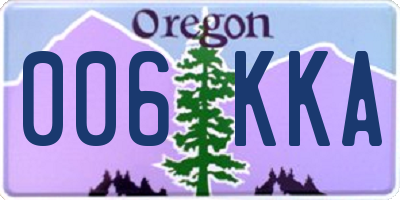 OR license plate 006KKA