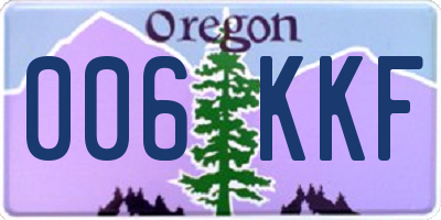 OR license plate 006KKF