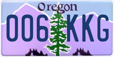 OR license plate 006KKG