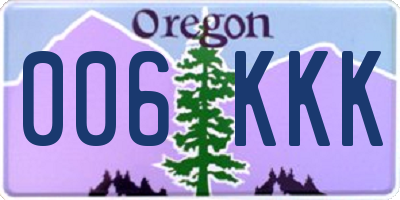 OR license plate 006KKK