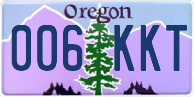 OR license plate 006KKT