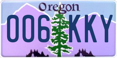 OR license plate 006KKY