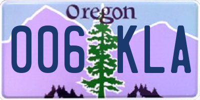 OR license plate 006KLA