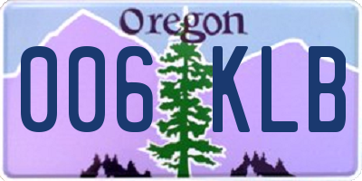 OR license plate 006KLB