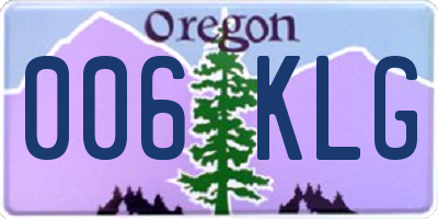 OR license plate 006KLG